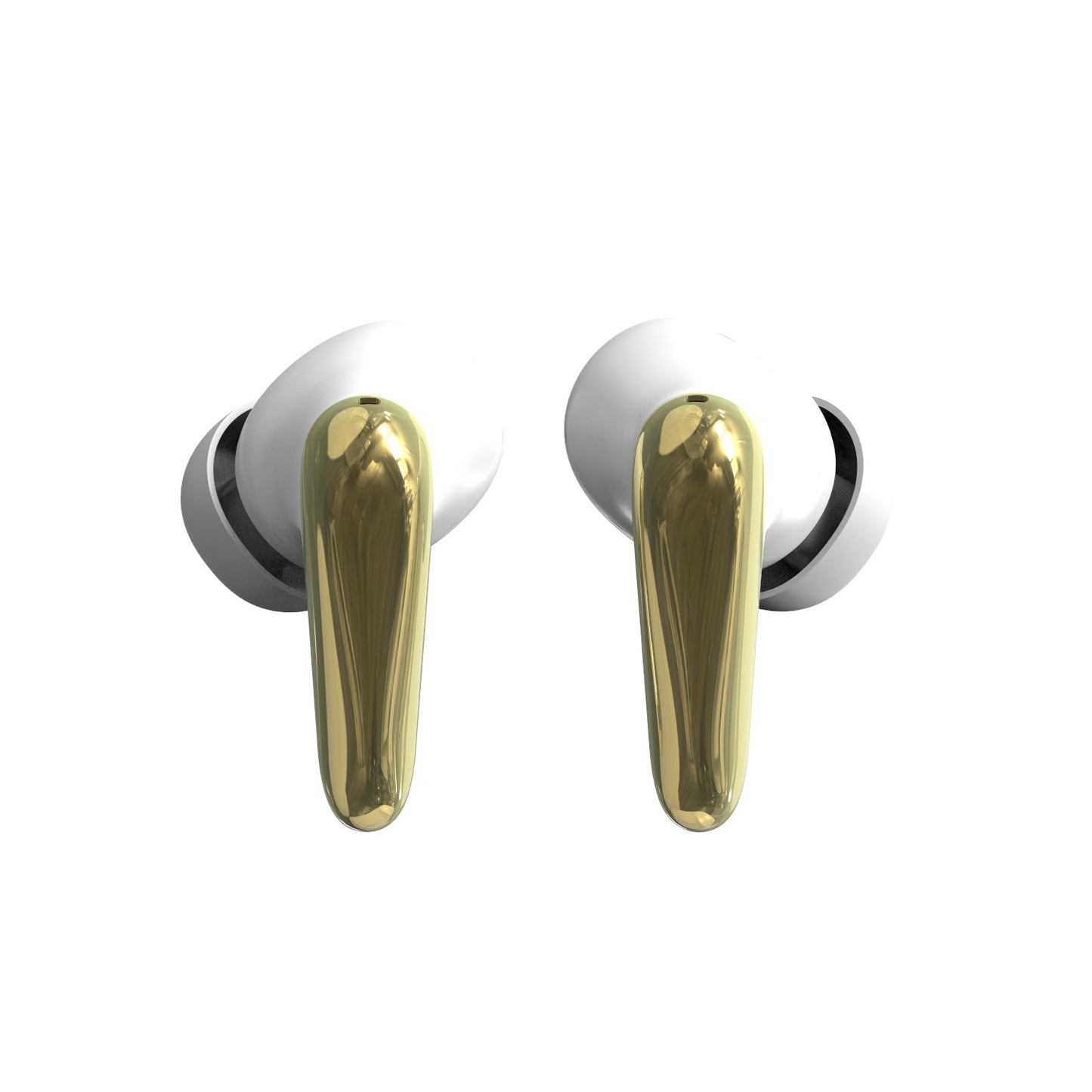 White and Gold Active Noise Cancelling Earbuds